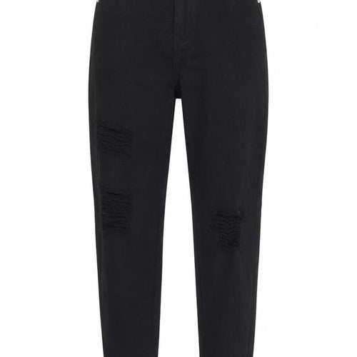 Boohoo Womens Black  Cotton Mom Jeans Size 6 L28 in Regular Button
