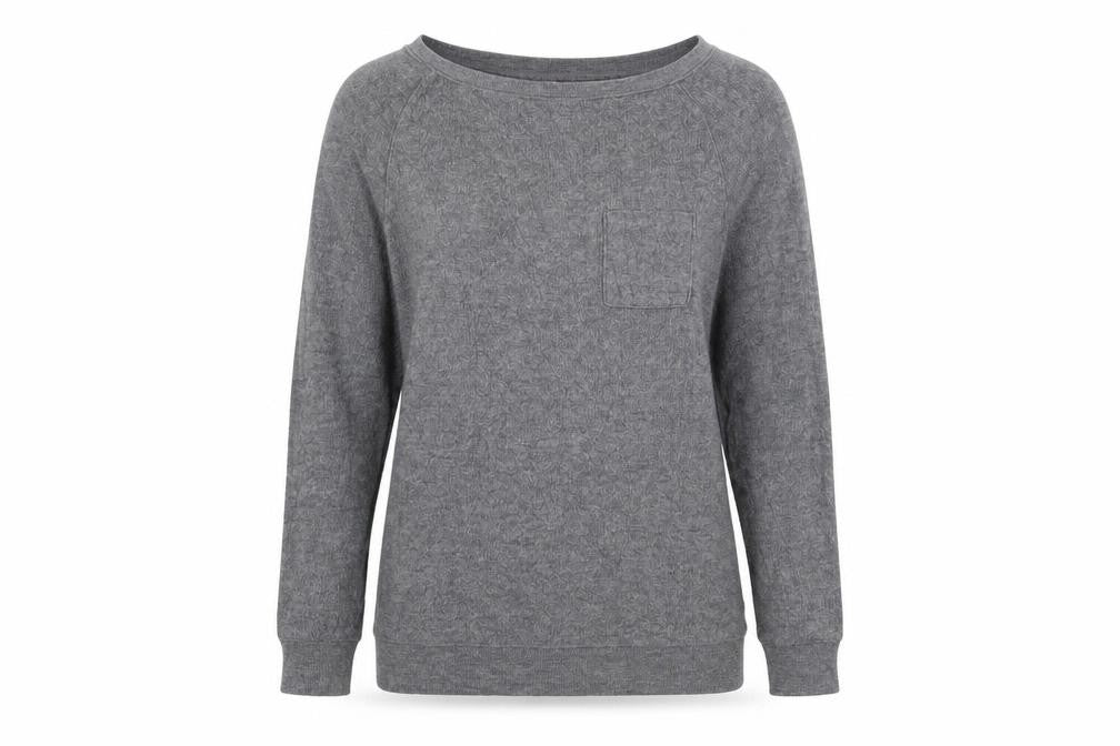 Front view of Hunkemöller women’s grey polyester pullover sweatshirt, size S, pullover