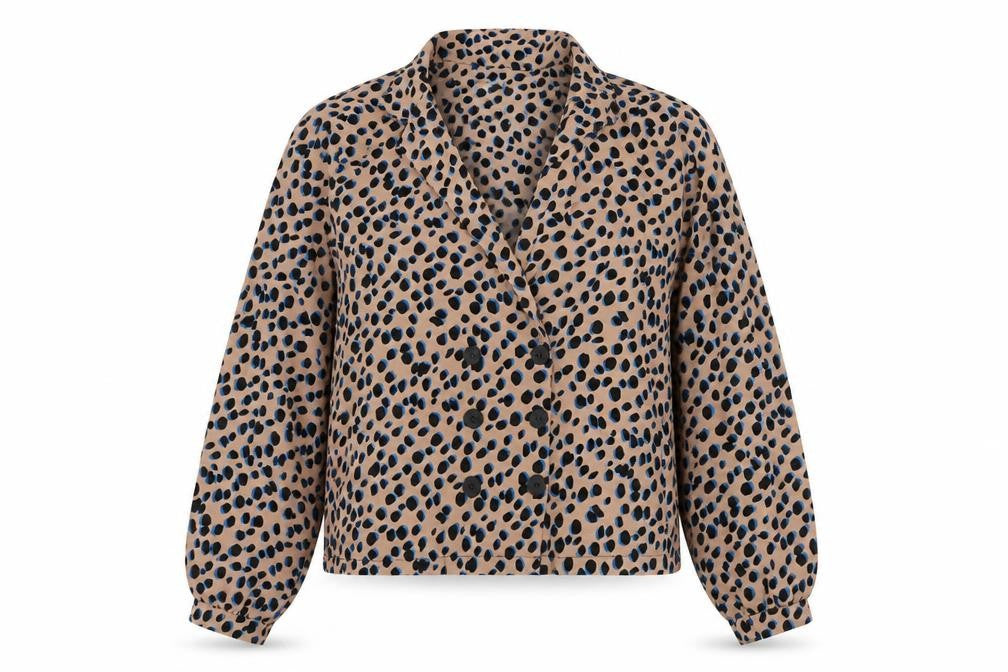 Boohoo Womens Brown Animal Print Polyester Basic Button-Up Size 14 Collared