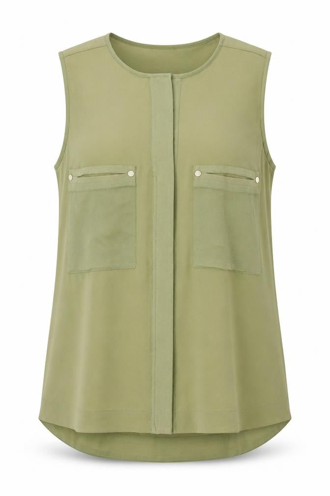 Next Womens Green  Polyester Basic Tank Size 12 V-Neck