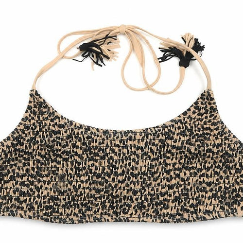Matalan Womens Brown Animal Print Polyester Cropped Tank Size 12 Scoop Neck