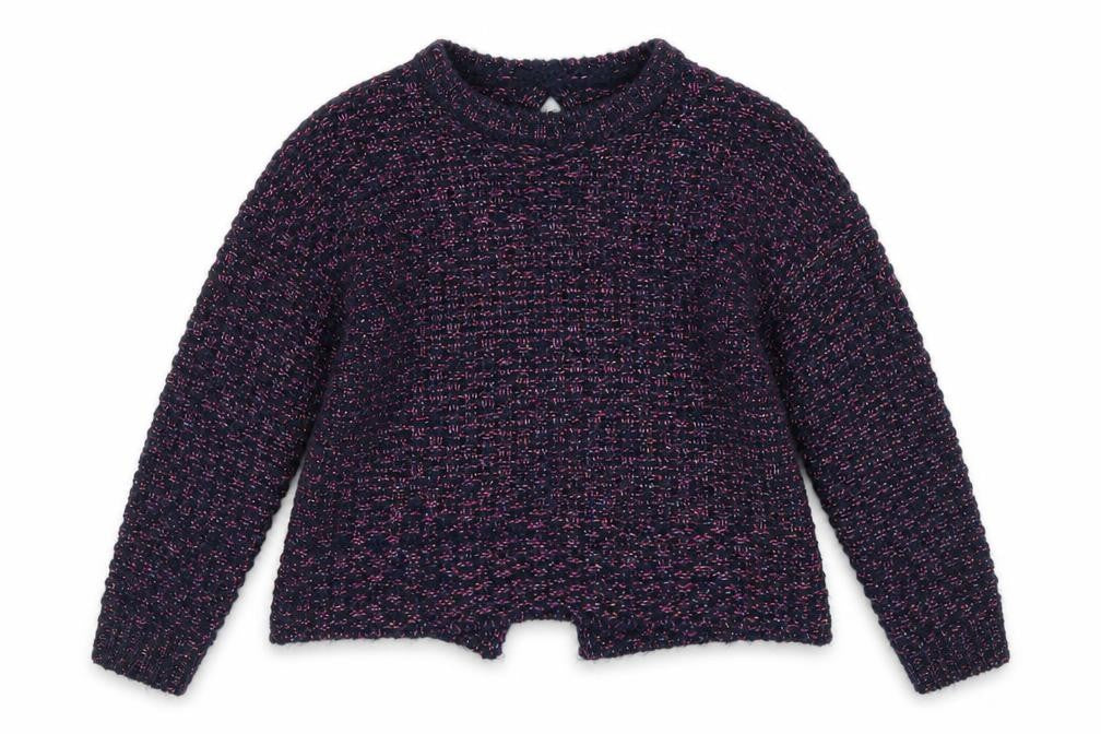 Dunnes Stores Girls Blue Round Neck  Acrylic Pullover Jumper Size 8 Years