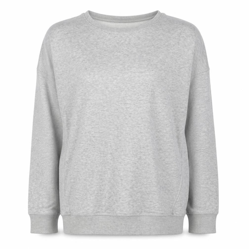 Front view of New Look women’s grey cotton pullover sweatshirt, size UK 10, pullover