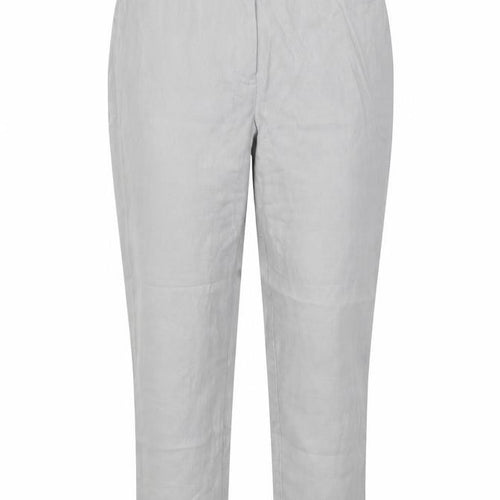 Marks and Spencer Womens Grey  Linen Cropped Trousers Size 30 in L23.5 in Regular Button