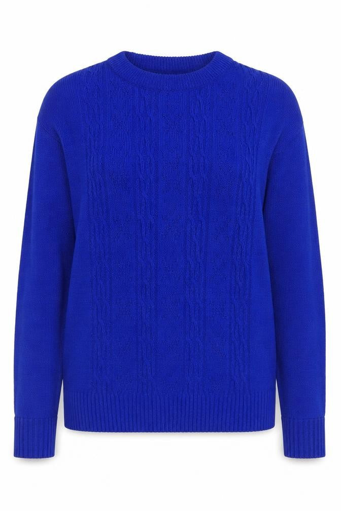 Pure and Natural Womens Blue Crew Neck  Acrylic Pullover Jumper Size M   - M/L