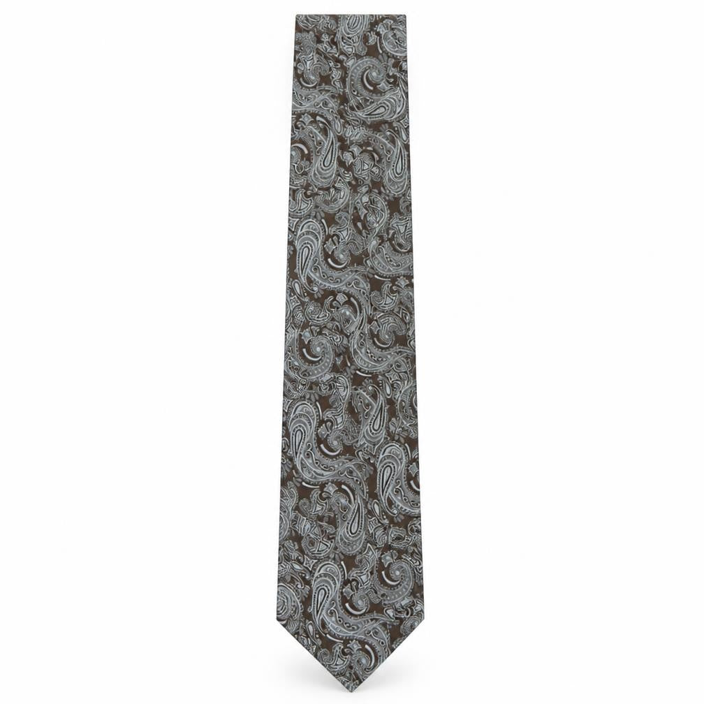 Front view of St Michael men’s multicoloured paisley polyester pointed tie one size