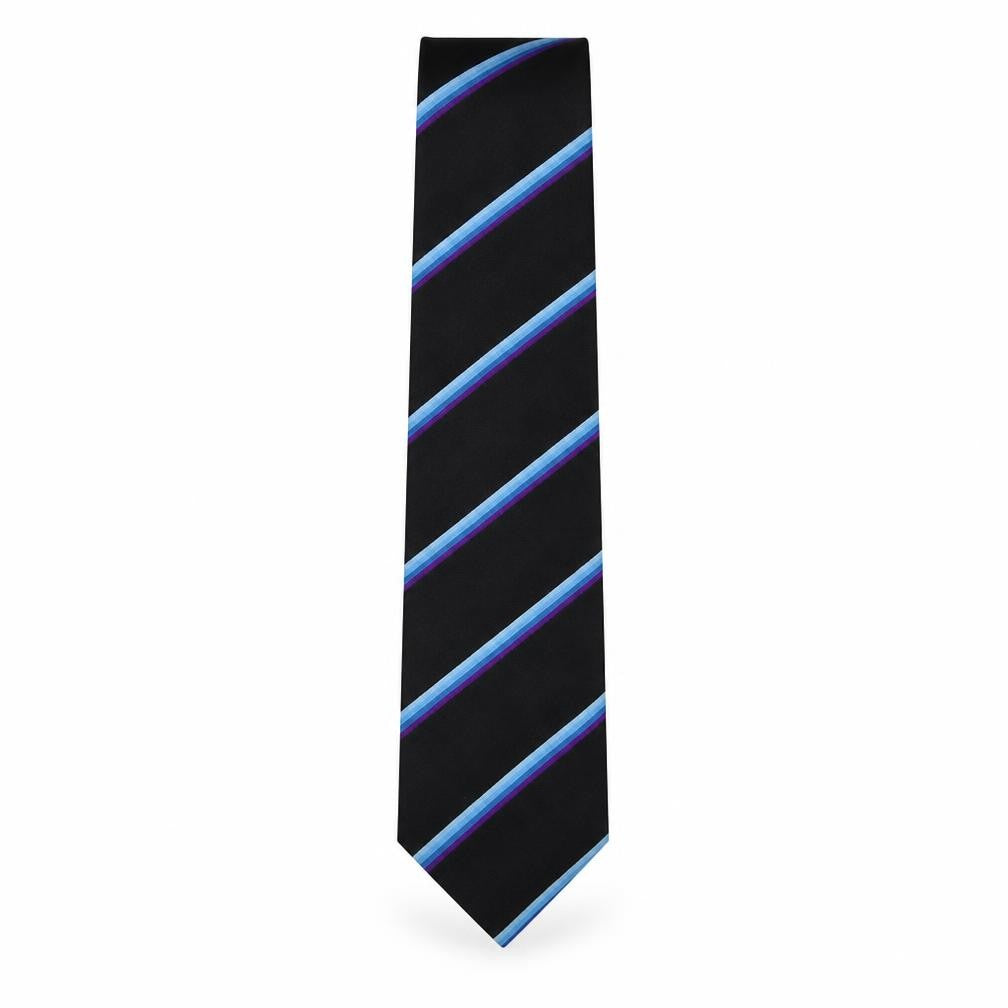 Front view of Triad men’s multicoloured striped polyester pointed tie one size
