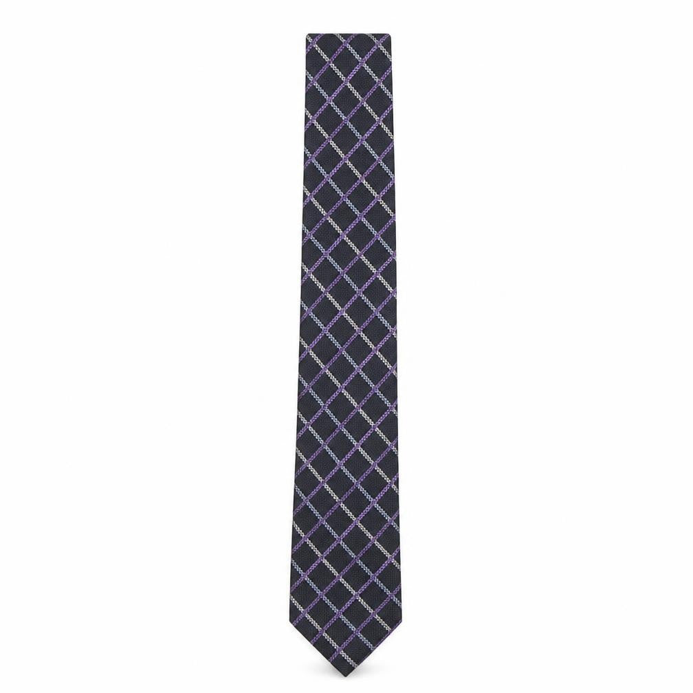 Front view of BHS men’s multicoloured plaids & checks polyester pointed tie one size