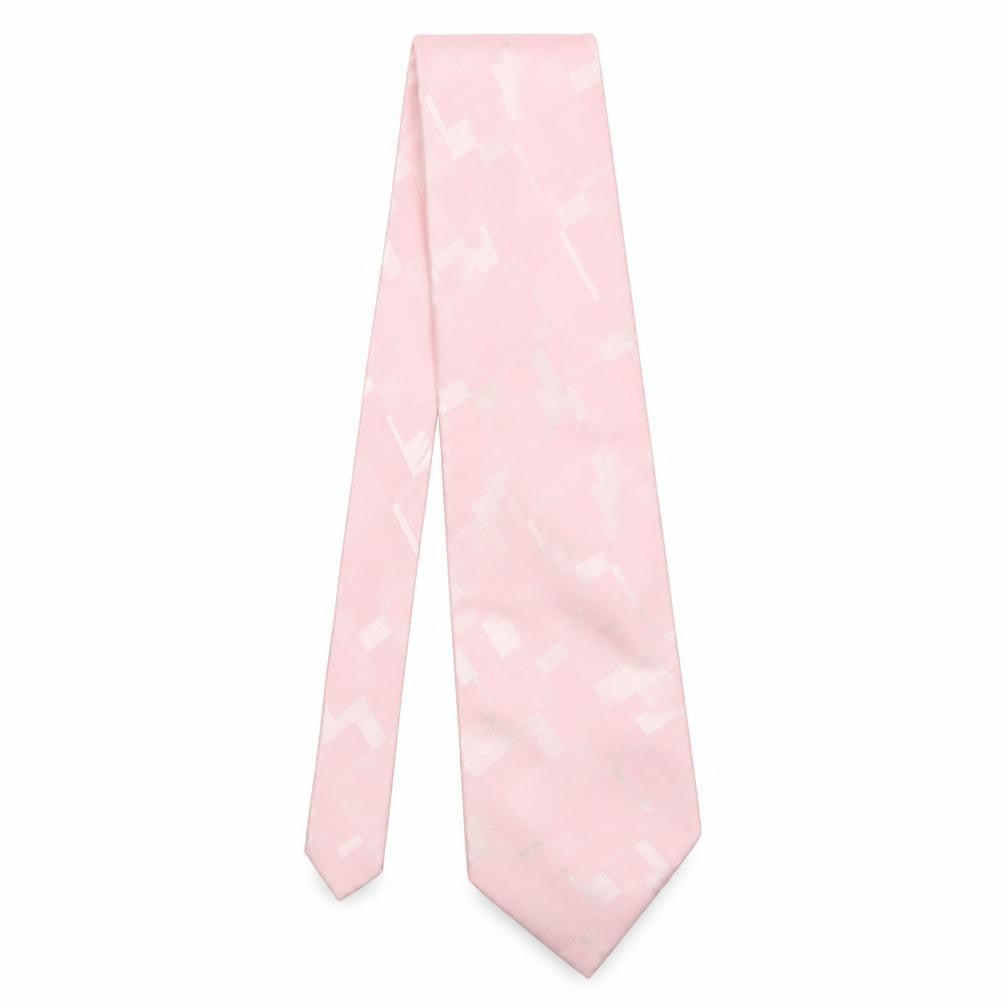 Racing Green  Mens Pink Geometric Silk Pointed Tie One Size