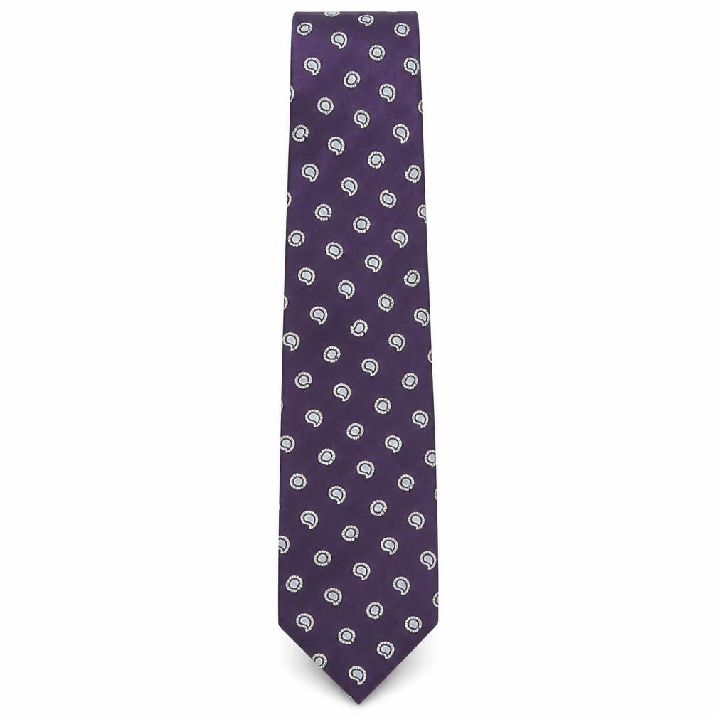 Aspen & Court Mens Purple Paisley Polyester Pointed Tie One Size