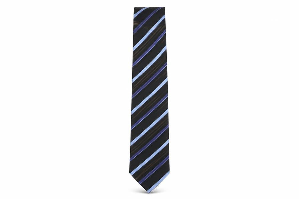 Front view of Autograph men’s multicoloured striped silk pointed tie one size