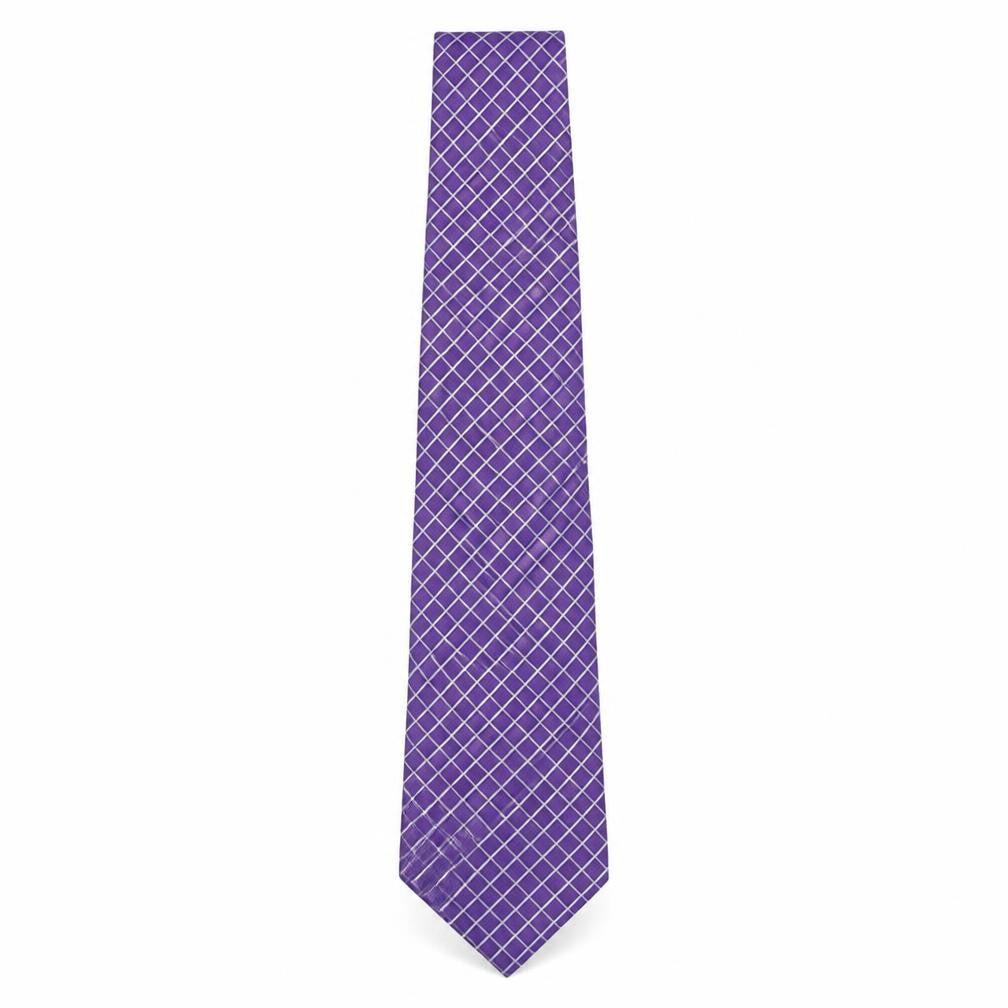 Marks and Spencer Mens Purple Plaids & Checks Silk Pointed Tie One Size