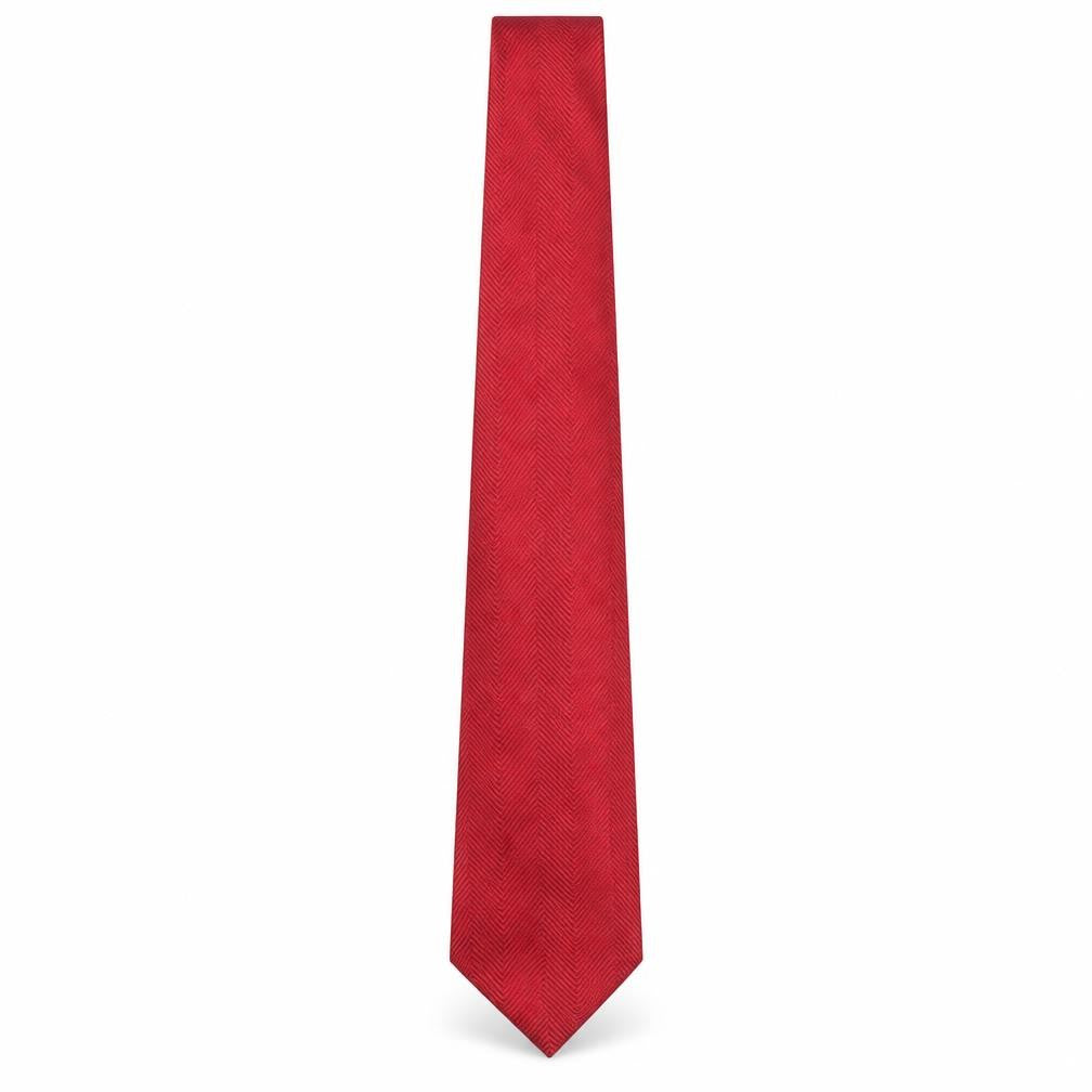 Front view of Nubio men’s red polyester pointed tie one size