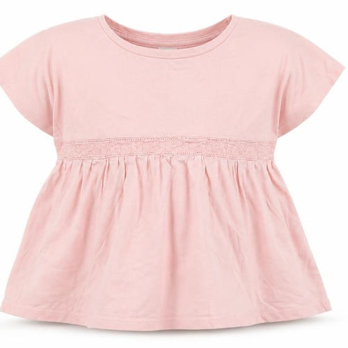 TU Girls Pink  Camel Basic T-Shirt Size 12-18 Months Crew Neck  - Peplum