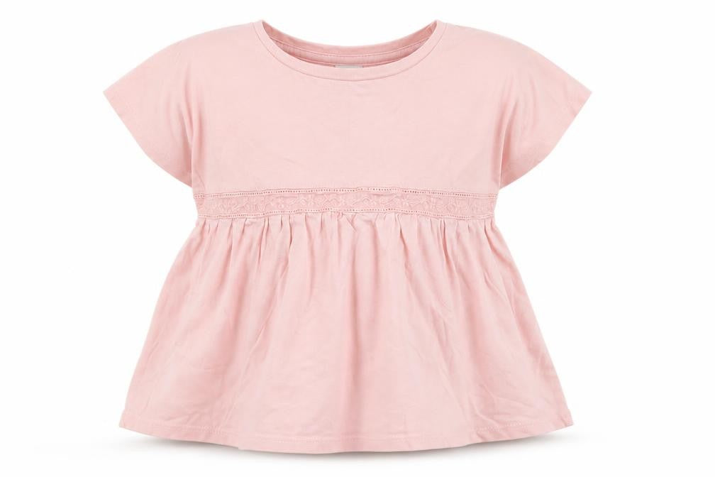 TU Girls Pink  Camel Basic T-Shirt Size 12-18 Months Crew Neck  - Peplum