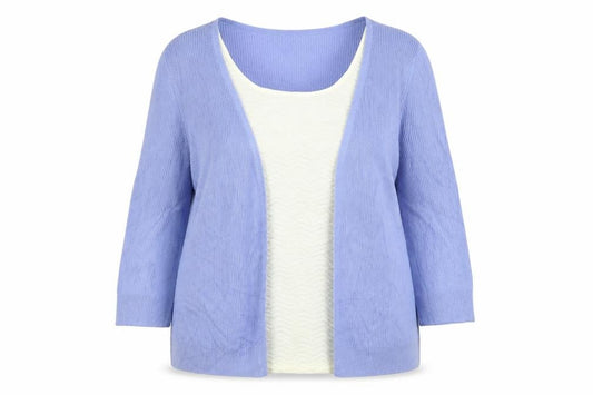 Front view of Per Una women’s purple scoop neck acrylic jumper, size UK 16