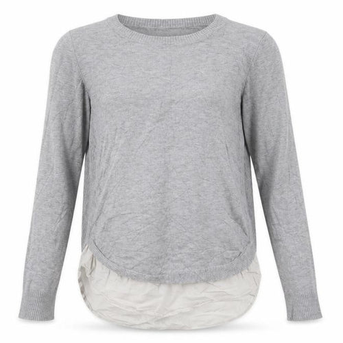New Look Womens Grey Round Neck  Viscose Henley Jumper Size 10