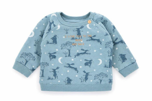 Front view of Tu Baby Blue Geometric Cotton jumper, size 0-3, Months Snap