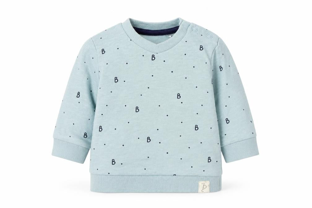 Front view of George Baby Black Geometric Cotton jumper, size 0-3, Months Snap