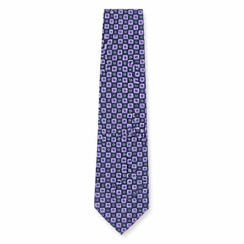 Gianni Ricci Mens Purple Geometric Silk Pointed Tie One Size