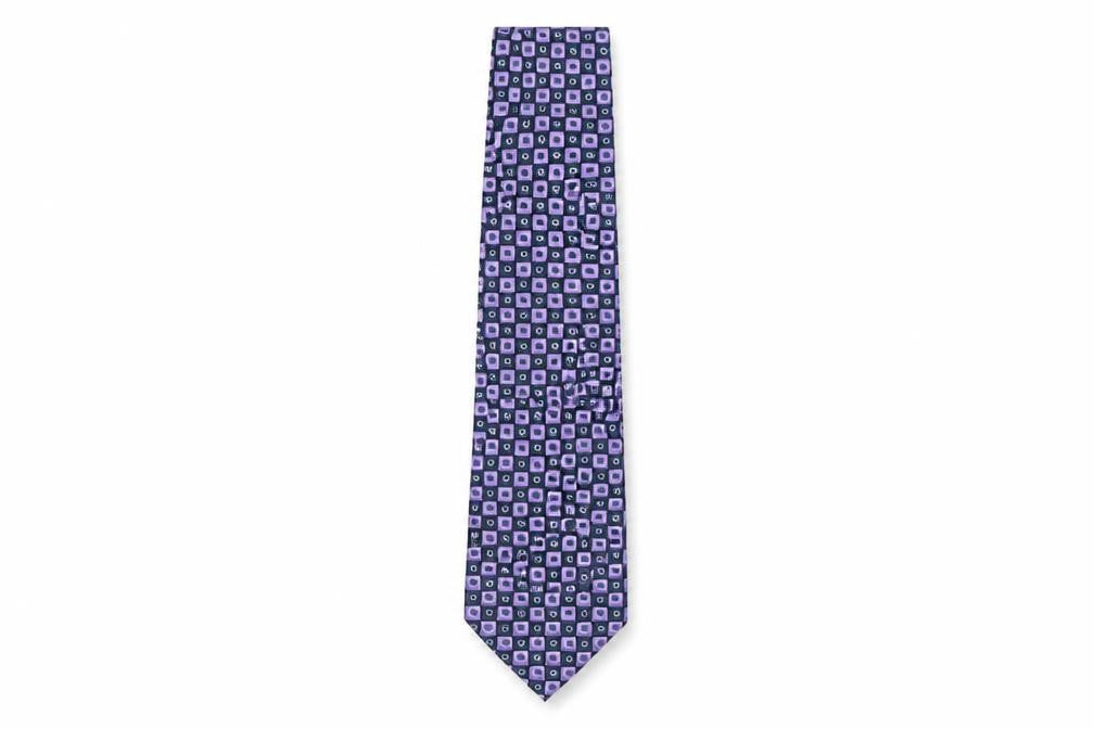 Gianni Ricci Mens Purple Geometric Silk Pointed Tie One Size