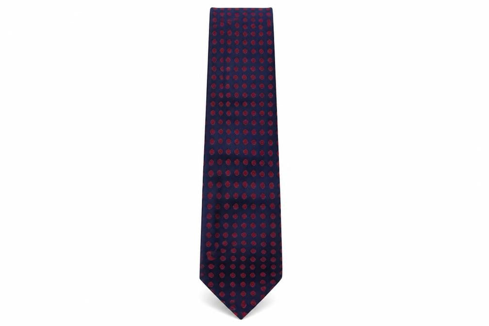 Front view of Marks & Spencer men’s multicoloured polka dot silk pointed tie one size