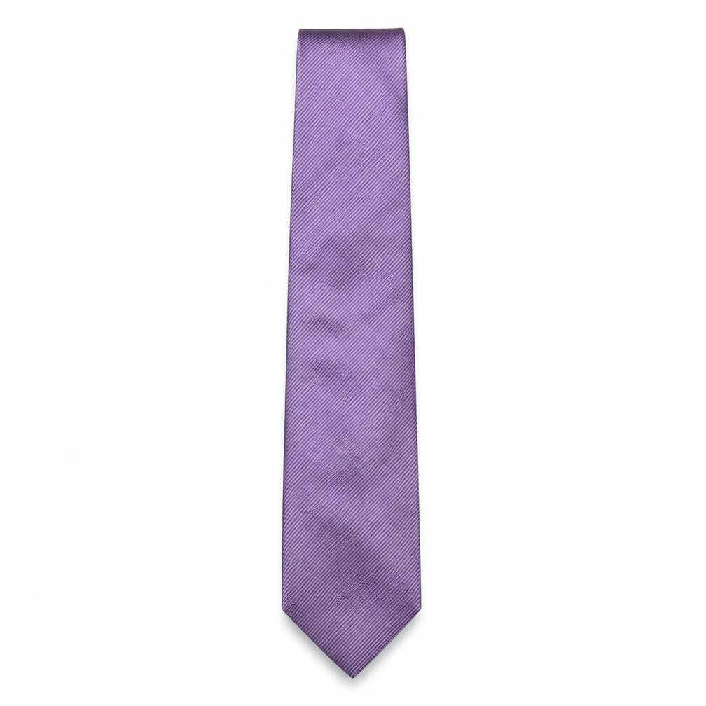 Front view of Marks & Spencer men’s purple striped polyester pointed tie one size