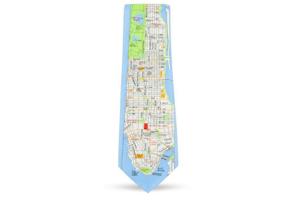 Front view of Tin Can Man men’s multicoloured geometric polyester pointed tie one size - new york