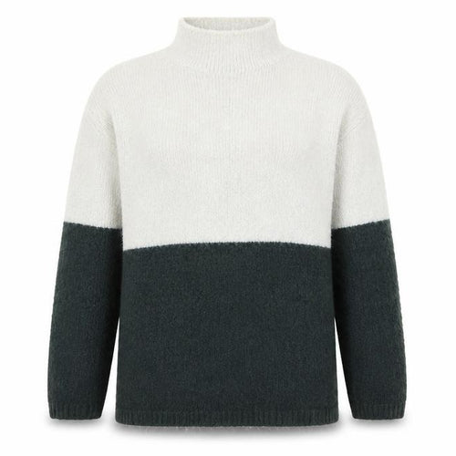 New Look Girls Green Mock Neck Colourblock Acrylic Pullover Jumper Size 12-13 Years  Pullover