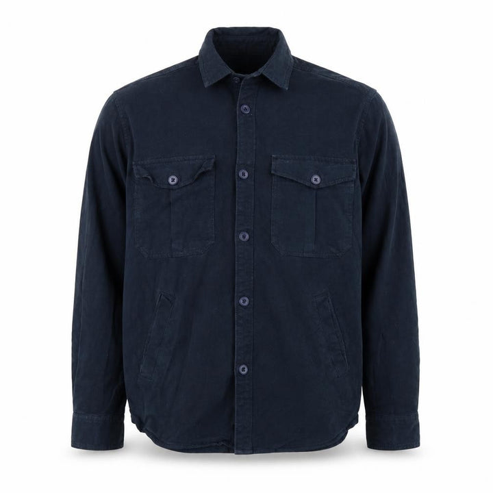 Pull&Bear Mens Blue Cotton Button-Up Size S Collared Button
