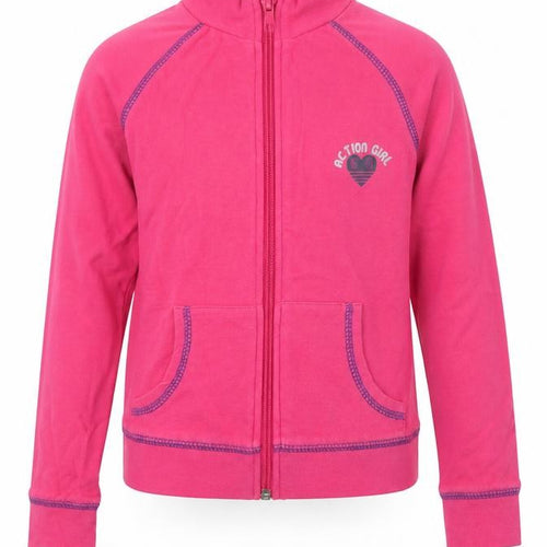 Kids&Co Girls Pink High Neck  100% Cotton Full Zip Jumper Size 9-10 Years