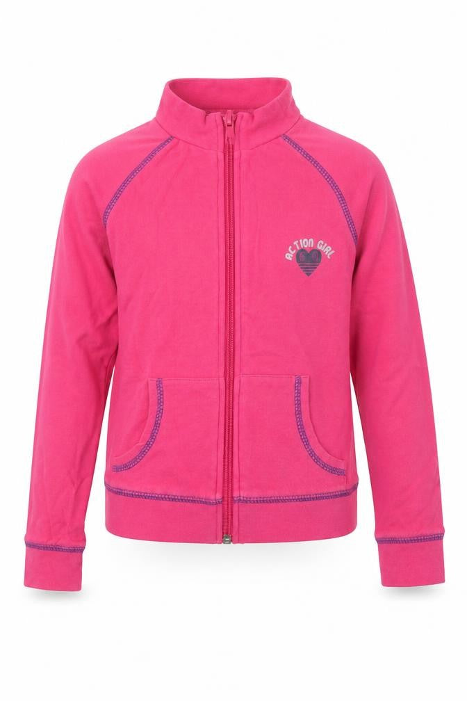 Kids&Co Girls Pink High Neck  100% Cotton Full Zip Jumper Size 9-10 Years