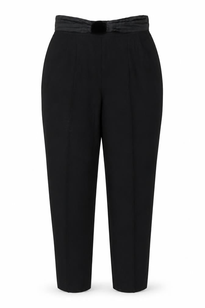 Front view of Richards women’s black polyester trousers, size UK 16, 29-inch leg regular zip