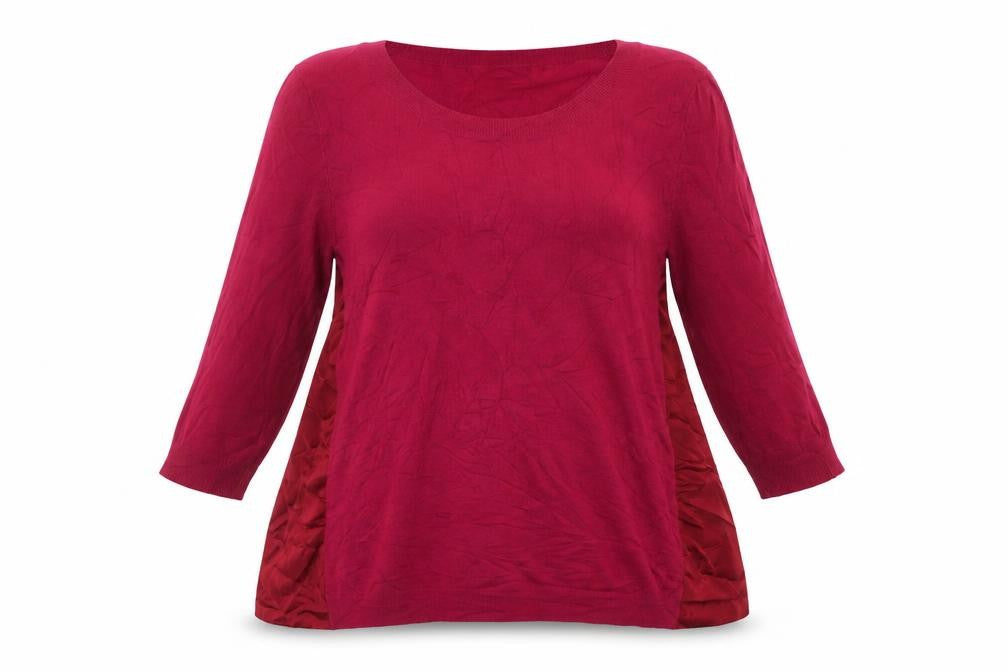 Front view of Tu women’s pink crew neck viscose jumper, size UK 12