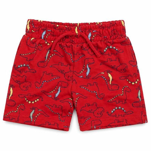 Dunnes Stores Boys Red  Cotton Cropped Leggings Size 12-18 Months  Drawstring - Dinosaur