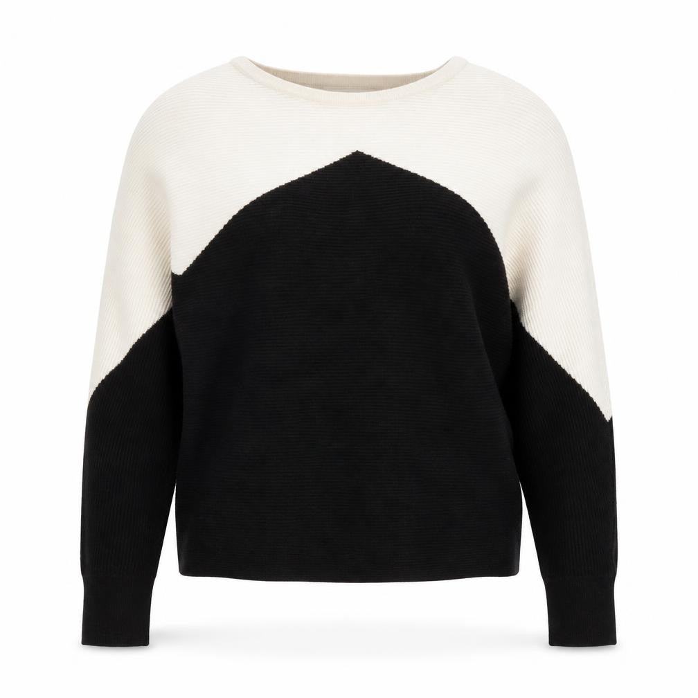Front view of Primark women’s black round neck viscose jumper, size S