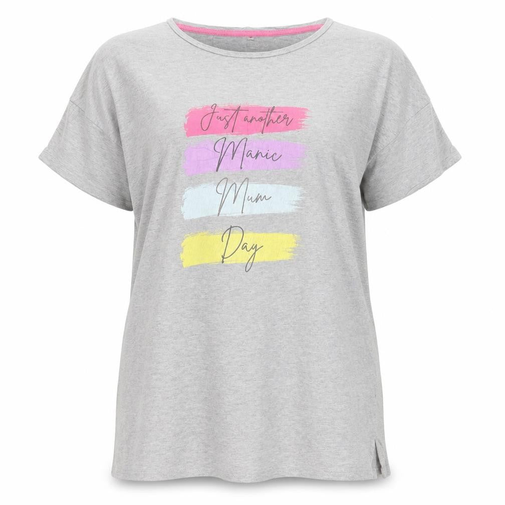 Front view of George women’s grey solid cotton top dress, size UK 12, - mum
