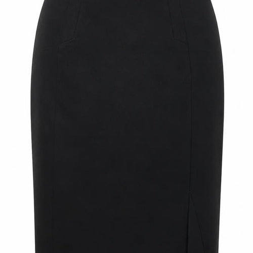 Dorothy Perkins Womens Black  Polyester A-Line Skirt Size 12   Zip