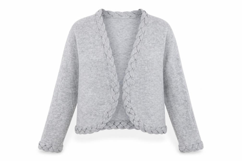 M&Co Womens Grey V-Neck  Viscose Cardigan Jumper Size L