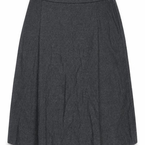 Preworn Womens Grey  Acrylic A-Line Skirt Size 42 in   Zip