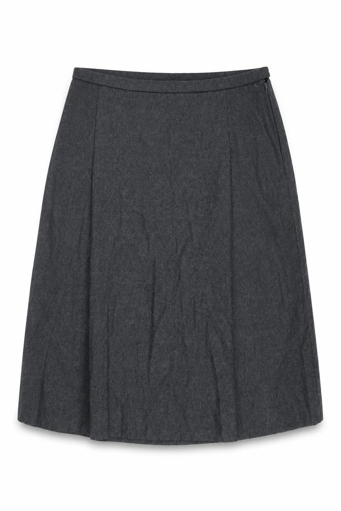Preworn Womens Grey  Acrylic A-Line Skirt Size 42 in   Zip