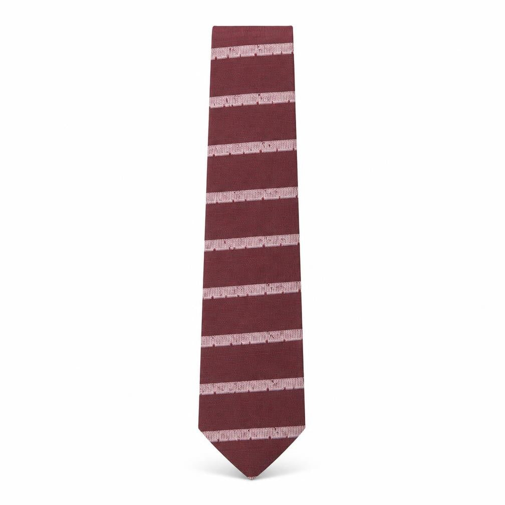 Front view of Codice Uomo men’s purple striped silk pointed tie one size