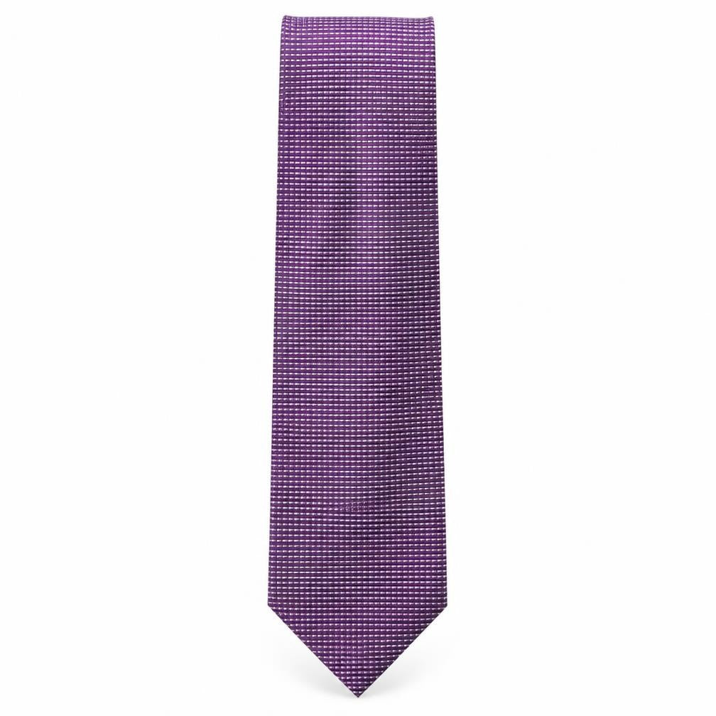 Tom English  Mens Purple Geometric Silk Pointed Tie One Size