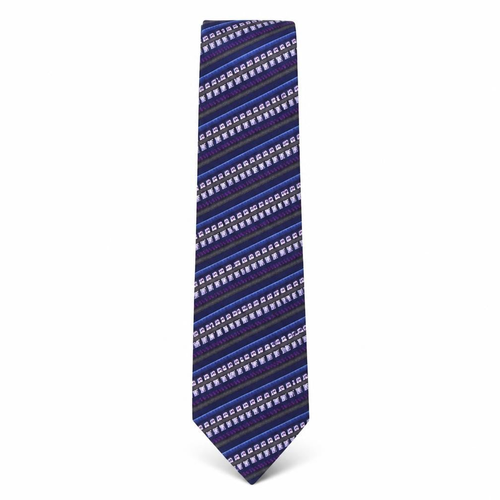 Front view of Debenhams men’s multicoloured geometric silk pointed tie one size