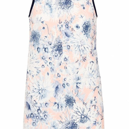 New Look Womens Blue Floral Polyester Tank Dress  Size 8  Crew Neck Pullover
