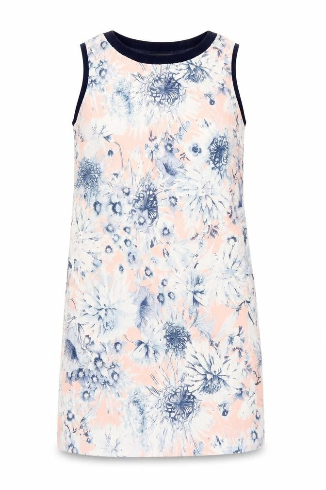 New Look Womens Blue Floral Polyester Tank Dress  Size 8  Crew Neck Pullover