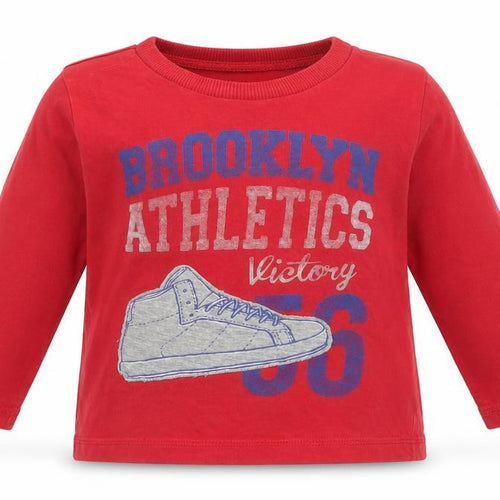 United Colors of Benetton Boys Red  Cotton Basic T-Shirt Size 12-18 Months Crew Neck  - Brooklyn