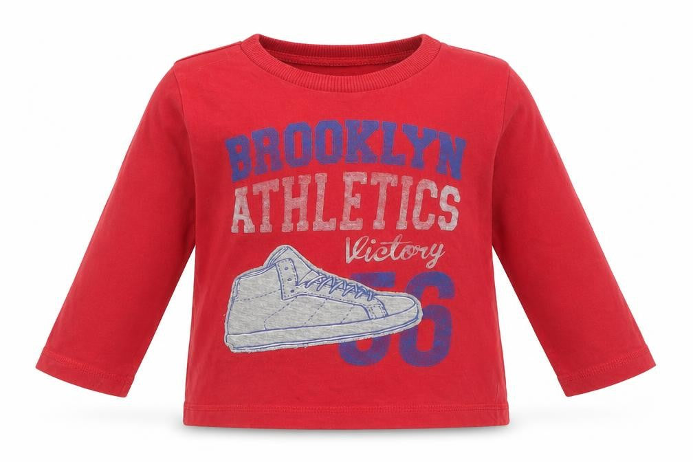 United Colors of Benetton Boys Red  Cotton Basic T-Shirt Size 12-18 Months Crew Neck  - Brooklyn