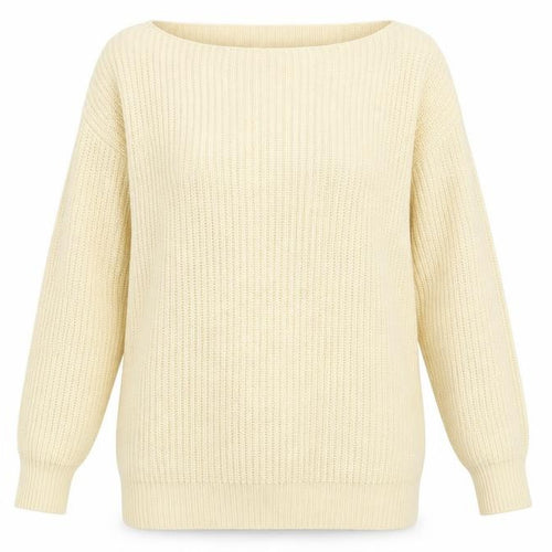 Nasty Gal Womens Beige Boat Neck  Acrylic Pullover Jumper Size M