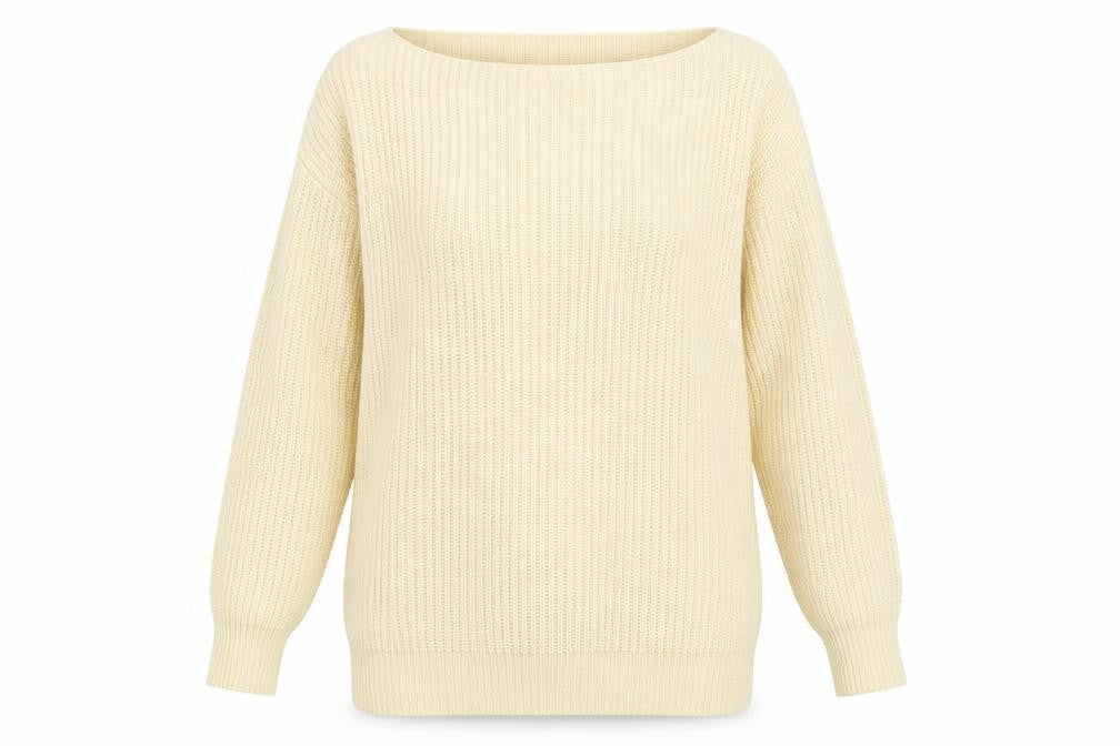 Nasty Gal Womens Beige Boat Neck  Acrylic Pullover Jumper Size M
